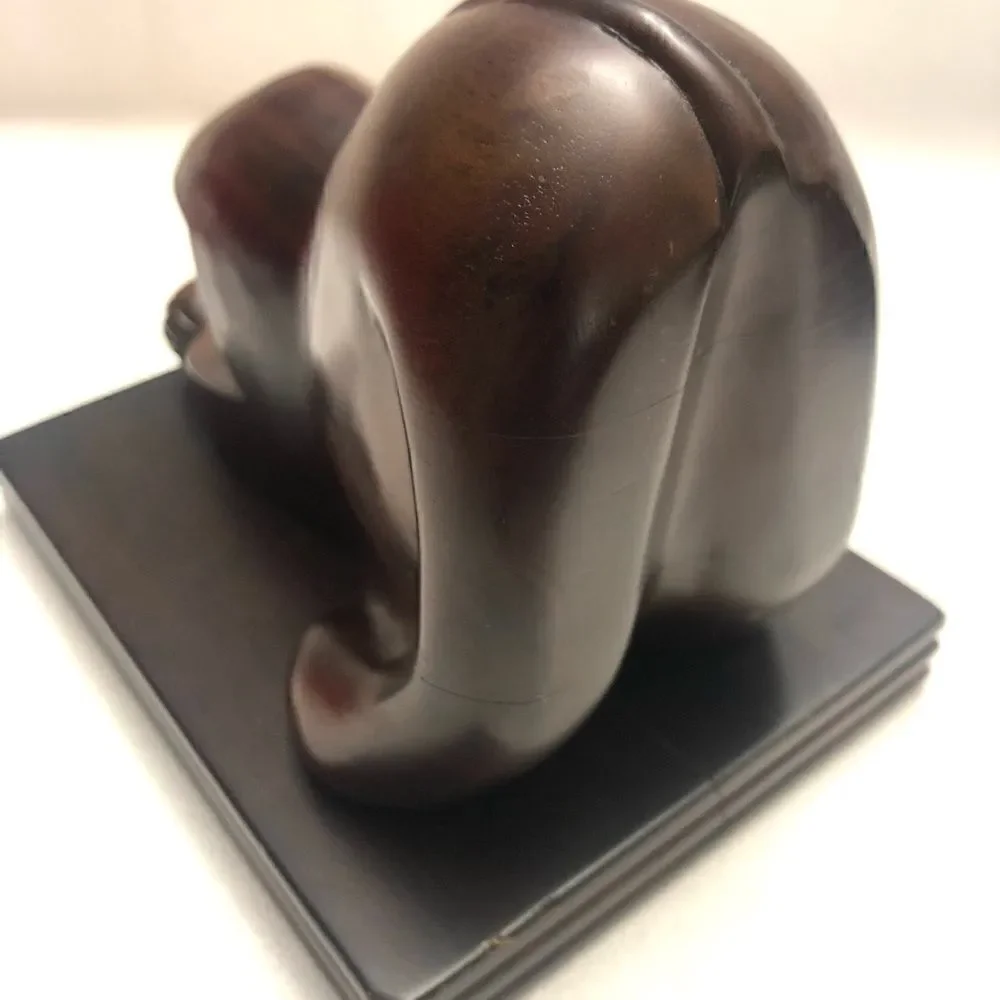 Selamat designs mahogany wood cats bookends